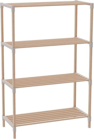 FixWood Επιδαπέδια Ραφιέρα Μπάνιου Ξύλινη 65x30x116cm Μπεζ