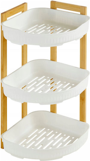 Γωνιακή Ραφιέρα Μπάνιου Τριπλή 29x22x45 F-v Natureo White 204911 29x22x45