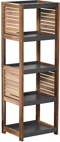 671 Element Rafturi de baie Raft Baie Lemn cu 5 Rafturi 37x30x109cm Maro