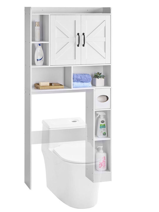 Vevor Floor Bathroom Shelf Wooden White