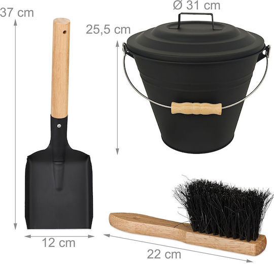 Relaxdays Seturi De Unelte Și Accesorii Pentru Șeminee Gri