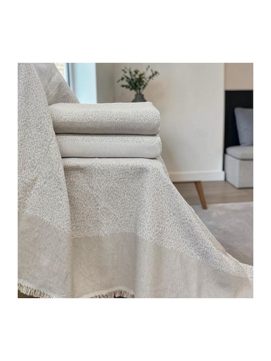Linea Home Lyn Four-Seater Sofa Throw 180x320cm Ecru