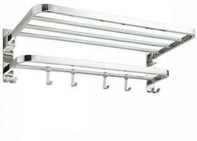 Next Wall Mounted Bathroom Shelf Inox Silver