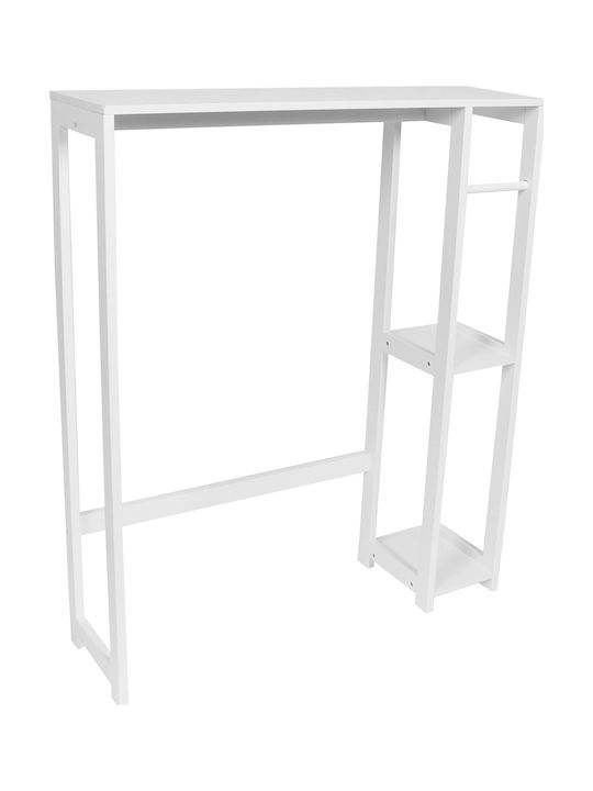 Floor Bathroom Shelf Wooden with 3 Shelves 79x23x95cm White