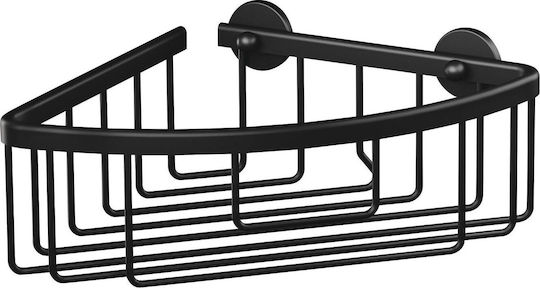 Tesa Eckmontierte Metallische Badezimmerregal Schwarz