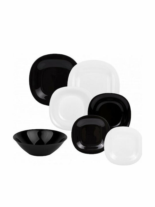 Luminarc Carine Black & White Dinnerware Set 18pcs