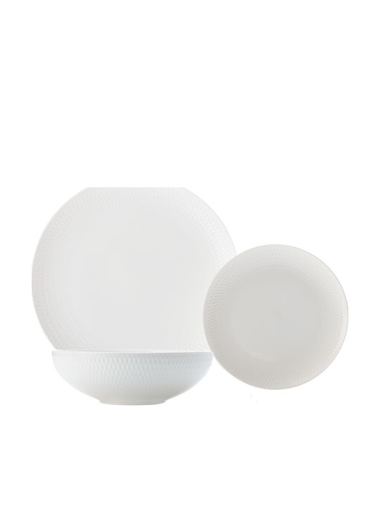 Maxwell & Williams Diamonds White Porcelain Dinnerware Set 12pcs