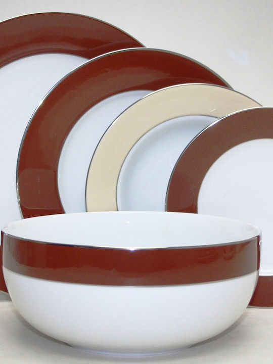 Mayestic Mayestic Regal Brown Porcelain Dinnerware Set 20pcs