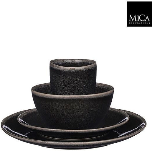 Mica Negru Ceramică Set de Vase 16buc Mica Negru Ceramică Set de Vase 16buc
