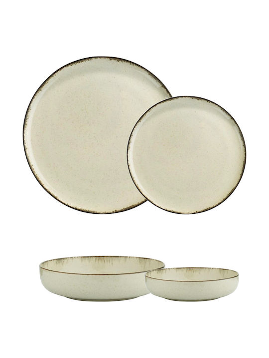 Kutahya Porselen Mood Beige Porcelain Dinnerware Set 24pcs