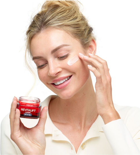 L'Oreal Paris Revitalift Laser Renew Night Cream for Face & Lips for Moisturizing Anti-Aging & Firming with Hyaluronic Acid & Vitamin C 50ml