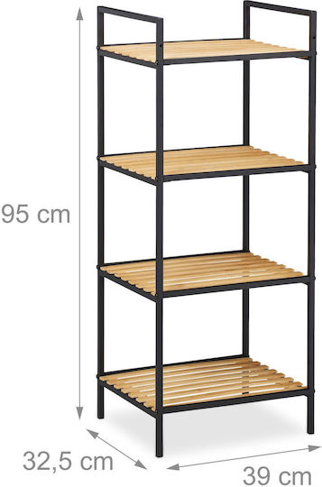 Bücherregal Braun/Schwarz 39x32,5x95cm