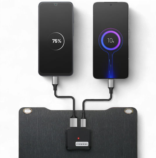 Swissten 22W Solarbatterieladegerät USB-C Ports IP67 Wasserdicht Klappbar Graue