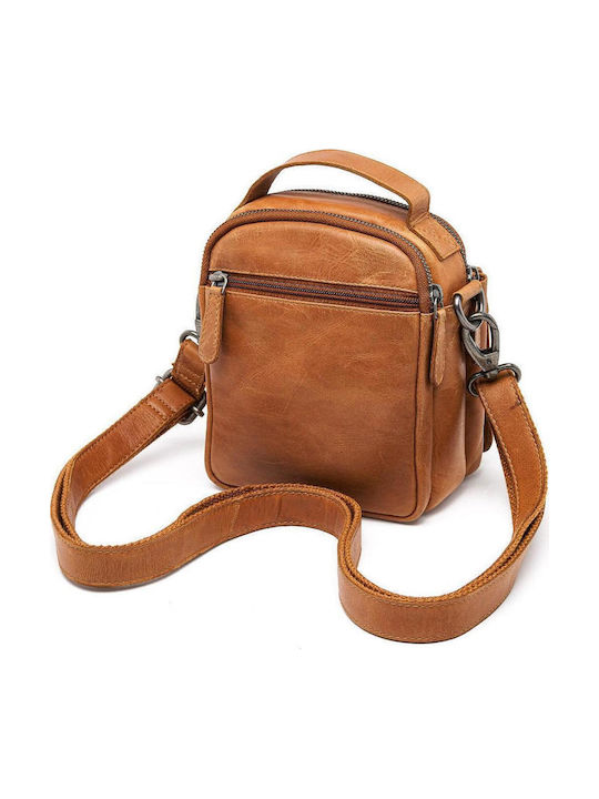 Leather Men's Shoulder / Crossbody Bag Tabac Brown