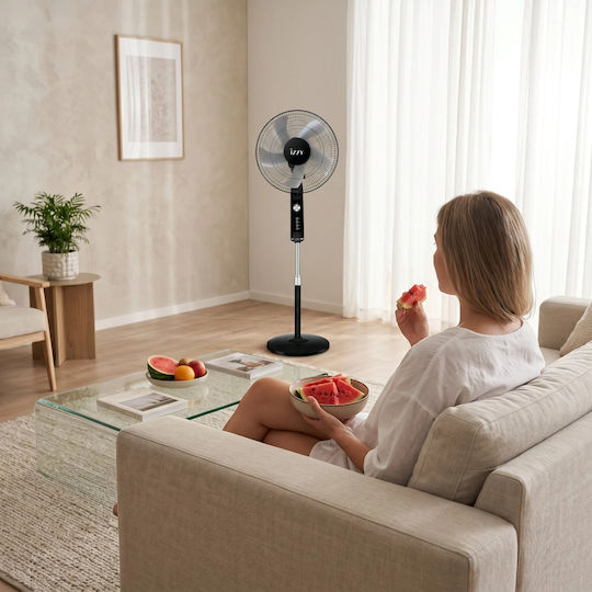 Izzy IZ-9041 Ανεμιστήρας Ορθοστάτης 70W Διαμέτρου 40cm Μαύρος