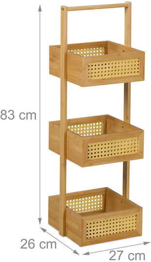 Relaxdays Raft de Baie de Podea Bambus 83x26x27cm Maro