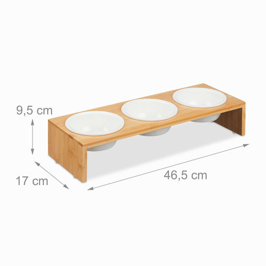 Relaxdays Adăpătoare / Hranitoare pentru Câine 46.5cm în Culoare Bej