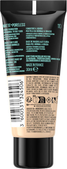 Maybelline Fit Me Matte + Poreless Liquid Foundation 110 Porcelain 30ml