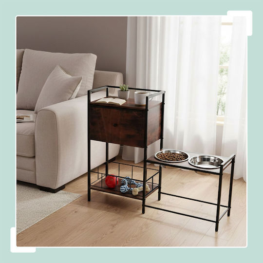 Relaxdays pentru Câine cu Suport 90cm în Culoare Neagră