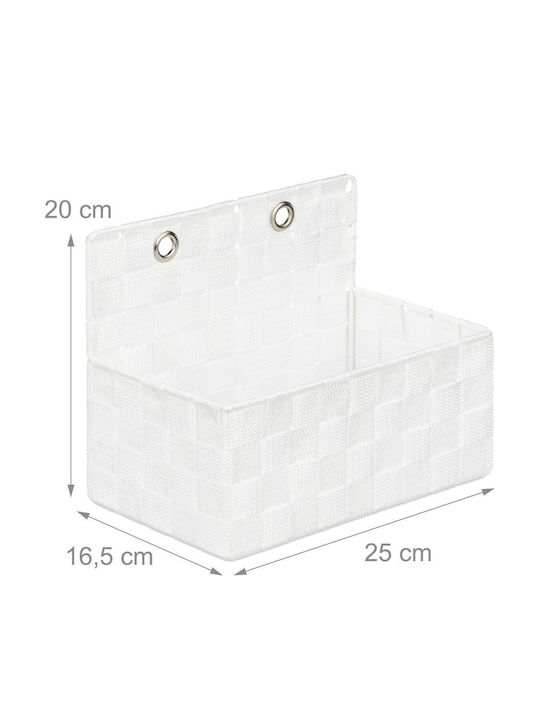 Relaxdays Coș De Depozitare Alb 20x16.5x25cm 2 Bucăți