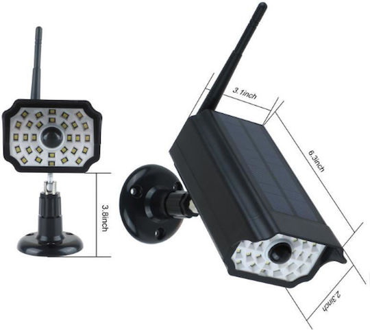 Solar Dummy Surveillance Bullet Camera with LED Lighting White