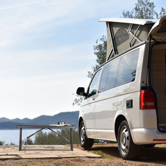Relaxdays Σετ Τραπεζιού Πλαστικό για Camping Πτυσσόμενο 42x100x25cm Καφέ