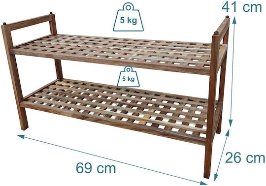 Organizator Pantofi din Lemn Masiv 69x26x41cm