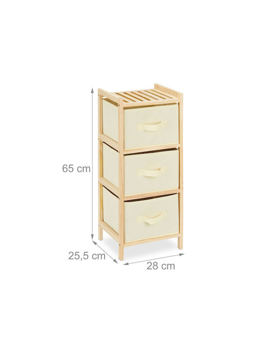 Sertar De Depozitare Din Lemn și Țesătură L28xL25.5xÎ65cm