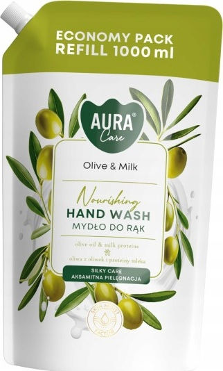 Aura Care Течен Сапун За Ръце Пълнител С Маслиново Мляко 1000 Ml Ahw-002-005