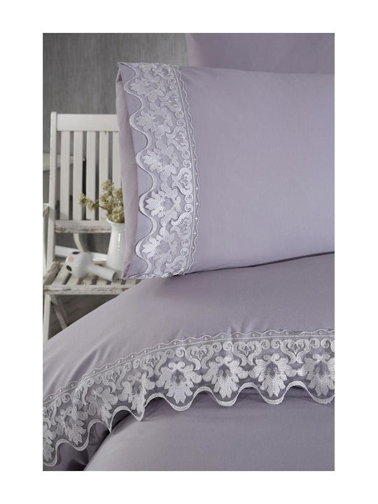 SteweHome Σετ Σεντόνια Διπλά 200x220εκ. Γκρι (6τμχ)