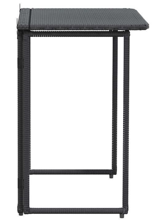 Table for Small Outdoor Spaces Rattan Foldable Black 90x51x75cm
