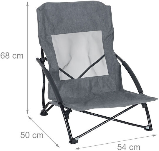 Relaxdays Scaun De Plajă Negru 65x50x54cm Set 2 Bucăți