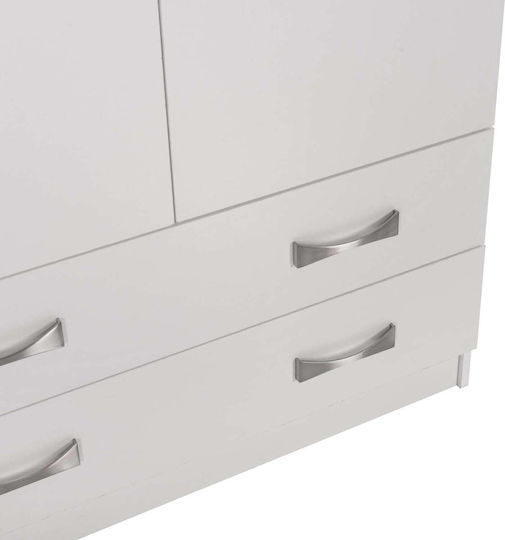 Dreifachtür Kleiderschrank mit Loft Weiß 150x55x240cm