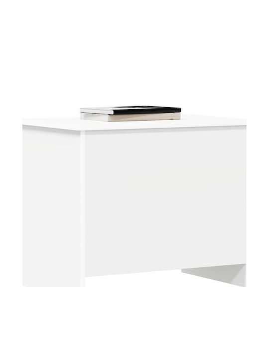 vidaXL Декоративно Махаге Дървено Бяло 60x40x50см