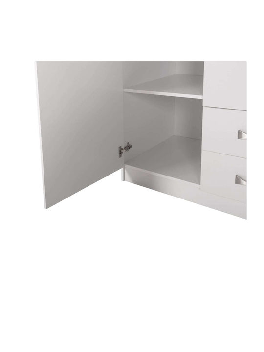 Dreifachtür Kleiderschrank mit Loft Weiß 150x55x240cm