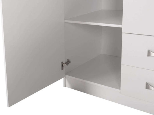 Dreifachtür Kleiderschrank mit Loft Weiß 150x55x240cm