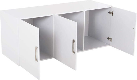 Dreifachtür Kleiderschrank mit Loft Weiß 150x55x240cm