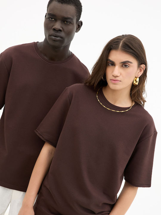 Short Sleeve Brown Blouse