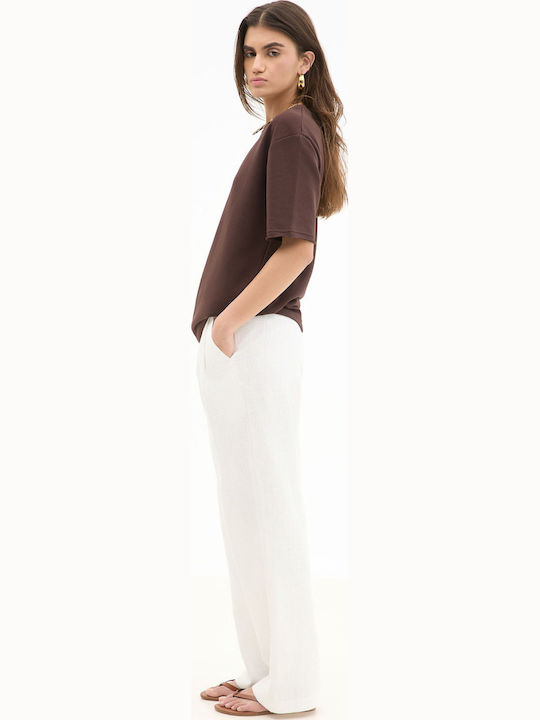 Short Sleeve Brown Blouse