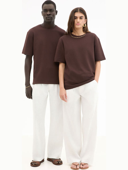 Short Sleeve Brown Blouse