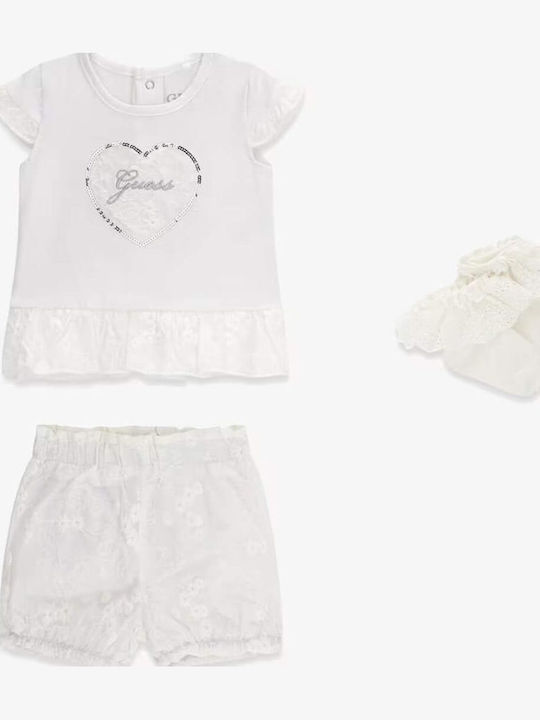 Kids Set with Shorts Summer 2pcs White