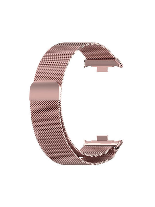 Λουράκι Μεταλλικό Milanese Stainless Steel Metal Watch Band Redmi Watch 4/5 Xiaomi Mi Smart Band 8 Pro Pink Gold