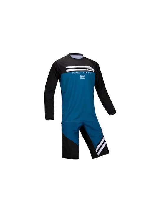 Kenny Kids Long Sleeves Mountain Bike Blue Cycling Jersey