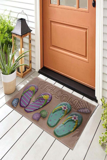SteweHome Non-Slip Orange Doormat 70x45cm