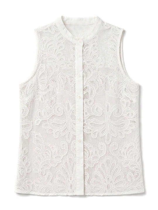 Sleeveless Women's Shirt White