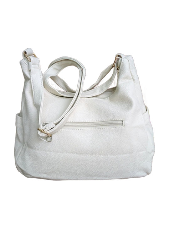 Leather Women's Shoulder Bag Beige