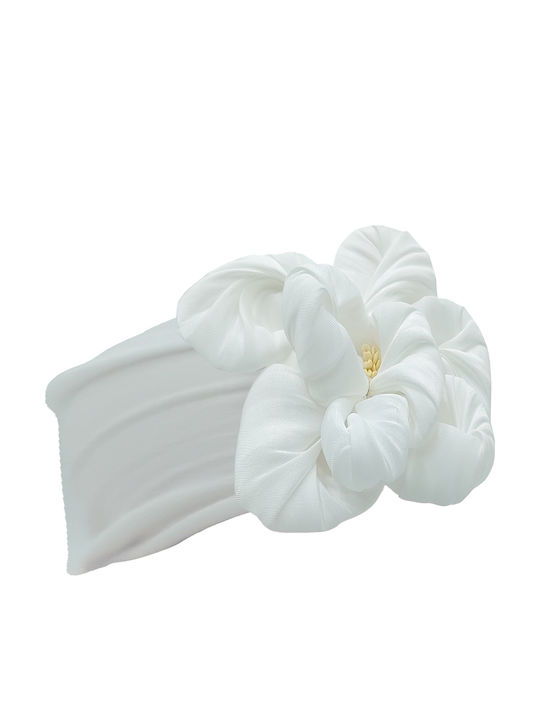 Brims and Trims Baby Headband In White Colour