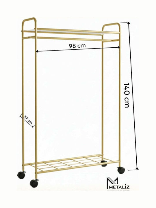 SteweHome SteweHome Boden Kleiderständer Aus Metall Gold 99x140cm