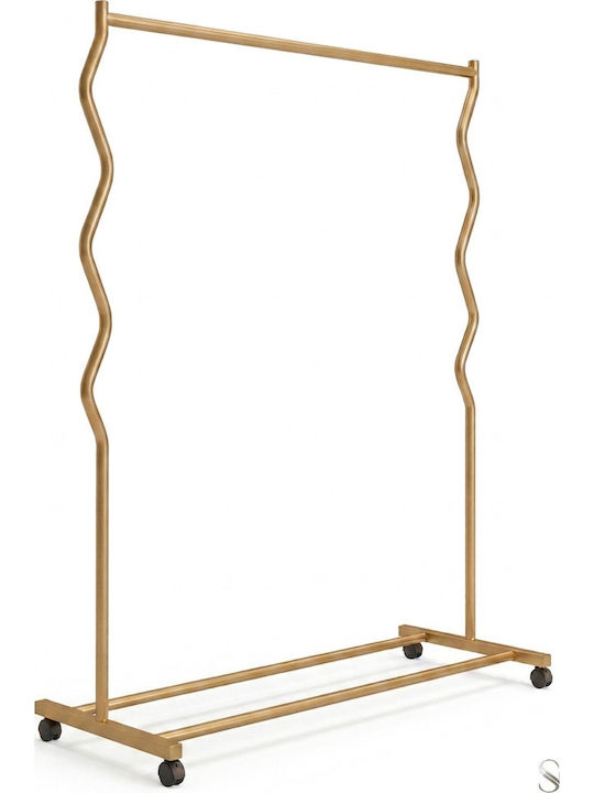SteweHome Teleskopischer Metallischer Kleiderständer Goldene 100x133cm