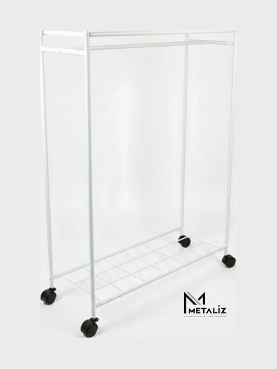 SteweHome Floor Garment Rack Metal White 98x140cm
